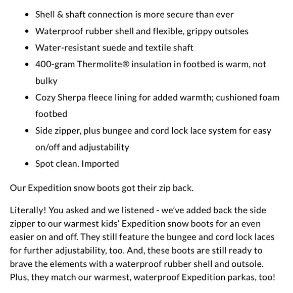 Lands End NWT big girls size 4 Sherpa fleece lined boots - Picture 2 of 14